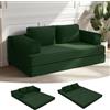 MeMoreCool Divano letto pieghevole in velluto a coste, 3 in 1, con cuscino, verde