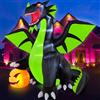Danxilu Drago Gonfiabile Halloween con Zucca 2,7 m Gigante LED da Esterno | Decorazioni Gonfiabili con Luminosa, Ideale per Esterni, Prato, Cortile, Giardino, Feste, Ingresso e Addobbi Halloween