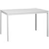 AVANTI TRENDSTORE - Adro - Tavolo da Pranzo Allungabile Moderno, Struttura in Metallo e Piano in Legno Laminato Bianco, Estensibile fino a 180 cm, 120-180 x 74 x 75 cm