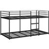 vidaXL Letto a Castello senza Materasso Nero 75x190 cm in Acciaio