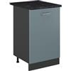 Vicco Mobiletto base cucina R-Line, Grigio-blu/Antracite 50 cm | 1 Anta · Piano di lavoro incl. · Piedini regolabili in altezza · 1 Ripiano · ✓ Liberamente combinabile