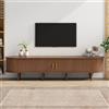 Merax Mobile TV 175 cm Noce Lowboard con spazio di archiviazione, 2 cassetti e ante scorrevoli, TV Board per TV fino a 75 pollici, Mobili moderni soggiorno