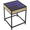 vidaXL Tavolino da Salotto con LED Infinity Rovere Sonoma 40x40x51 cm
