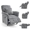 Asukale Poltrona relax elettrica con 2 motori, colore grigio chiaro