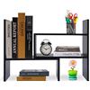 Hossejoy Libreria, scaffalatura regolabile, libreria, supporto per scaffale, scaffale in legno espandibile, per ufficio, soggiorno (nero)