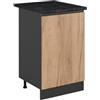 Vicco Mobiletto base cucina R-Line, Rovere dorato/Antracite 50 cm | 1 Anta · Piano di lavoro incl. · Piedini regolabili in altezza · 1 Ripiano · ✓ Liberamente combinabile