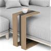 BAKAJI Tavolino da Caffè Soggiorno Porta PC Tavolo Salotto Laterale Divano con Ripiano e Struttura in Legno MDF Design Moderno 57 x 40 x 30 cm Colore Quercia Arredamento Casa Ufficio