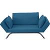 EVERGREENWEB MATERASSI & BEDS EVERGREENWEB - Divano Letto 2 Posti moderno di Design Scandinavo colore Blu Braccioli regolabili con Cuscini, Materasso Waterfoam 80x200 ideale per Casa Hotel Albergo, struttura in metallo - LIV
