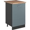 Vicco Mobiletto base cucina R-Line, Grigio-blu/Antracite 50 cm | 1 Anta · Piano di lavoro incl. · Piedini regolabili in altezza · 1 Ripiano · ✓ Liberamente combinabile