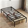 Ollewiellan Struttura letto 90 x 200 cm, portata statica, 200 kg, letto in metallo, stabile con spazio di archiviazione, telaio del letto, facile da montare, senza rumore e protezione antigraffio