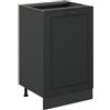 Vicco Mobiletto base cucina R-Line, Antracite country/Antracite 50 cm | Frontale in MDF · Senza piano di lavoro · Piedini regolabili in altezza · 1 Ripiano · Liberamente combinabile