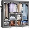 LANTUS Armadietto portaoggetti pieghevole, organizer per riporre oggetti, per camera da letto, guardaroba, guardaroba in tessuto non tessuto (170 x 45 x 108 cm, grigio)