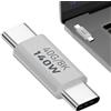 Generic Adattatore USB C 90 Gradi - Adattatore USB C Ad Angolo, Adattatore PD 140 W Da Tipo C A USB Con Trasferimento Dati A 40 Gbps, USB C Ad Angolo Retto, Adattatore Extender USB Tipo C 8K 60 Hz, Adattatore