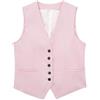 ERASFGAV Gilet da donna in lino britannico, gilet estivo da donna, scollo a V, senza maniche, leggero, blazer, tinta unita, gilet casual, rosa, M