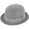 fiebig Melone con nastro in grosgrain | Bowler Feltro Cappello in 100% Lana per Uomo e Donna | Classico Cappello in Feltro di Lana Made in Italy (59-L, Grigio Chiaro), grigio chiaro, 59