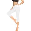 Geyuwoz Capri Leggings Donna 3/4 Leggins Sportivi in Cotone 1-Pack WH XL