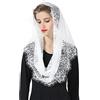 BEAUTELICATE Velo Di Pizzo Da Sposa Chiesa Cattolica Messa Infinito Mantila Sciarpa Copricapo In Latino Nero Bianco V100