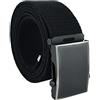 UPGRADE 3STYLE Cintura con fibbia scorrevole tipo militare (NERO VINTAGE 4 CM)