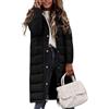 Vancavoo Piumino Lungo Donna Cappotto Invernale Trapuntato con Cappuccio | Giubbotto Caldo Idrorepellente con Zip e Bottoni Automatici, Spacchi Laterali con Zip e Tasche Oblique