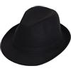 Velvoria Fedora Cappello, Cappello di Feltro da Gangster, Elegante Cappello Classico, Cappello Traspirante, Cappello retrò a Cilindro per Uomo con Tesa Larga, Cappello da Gentiluomo, Nero
