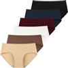 INNERSY 6 Mutandine semplici a Vita Bassa in Morbido Cotone Intimo da Donna | 100% cotone, slip basic da donna, vita media, biancheria intima sportiva da donna, comode mutandine da donna, senza etichetta