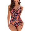 WIN.MAX Costumi da Bagno Interi per Donna Scollo a V Costume Intero Donna con Controllo della Pancia Monokini con arricciature, per Coppe da D a G