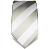 Vincenzo Boretti cravatta elegante classica da uomo, 8 cm x 15 cm, di pura seta di alta qualità, idrorepellente e antisporco, motivo a righe argento