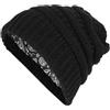 Fjquamitix Cappello da donna Slouchy Knit Beanie doppio strato foderato in raso ultra morbido caldo cappello invernale elastico unisex berretto senza polsini