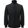 Generic Camicia da uomo vintage plissettata, camicia da uomo con colletto rialzato, camicia elegante e di alta qualità, camicie formali a maniche a sbuffo tinta unita e top con bottoni progettati top unici