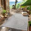 SIMPEX Tappeto Outdoor Grigio 80x250 cm Passatoia Resistente alle Intemperie UV Facile da Pulire Design Scandinavo Boho per Cucina Balcone Terrazza