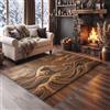 Générique Classico Oceano Onda Oceano Venatura di Legno Stampato Tappeto 60 x 90 cm, Lavatrice Asiatica Vintage Tappeto Soggiorno - Noce Moquette Antiscivolo per Sala da Pranzo Corridoio Camera dei Bambini