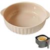 LUPATDY Teglia Forno in Ceramica 700ML, 16,5cm Piatti da Forno con Manici, Teglia per Lasagne, Carne, Verdure, Torta, Sicuri al Friggitrice ad Aria Calda, Forno, Microonde, Marrone