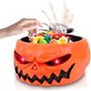 Qivine Porta Caramelle Ciotola Halloween con Mano Scheletrica e Sensore, Ciotole Halloween con Musica Inquietanti, Decorazioni Halloween, Un Must per Ogni Festa