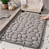 Mozzeilee - Tappeto da bagno in memory foam, super assorbimento d'acqua, extra morbido per vasca da bagno e lato doccia, antiscivolo, lavabile in lavatrice, tappetino per bagno per corridoio (Grigio