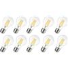 Optonica Lampadina filamenti LED E27 A60 Bulbo, 8W (equivalenti a 54W), 800 lumen, Trasparente luce bianca, Pacco da 6 e 10 (Bianco Freddo, 10 Pezzi)