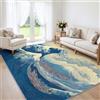Générique Asiatico Tradizionale 160x230 cm Tappeto Soggiorno Moderno Morbido Giapponese Oceano Grande Onda Pesca Tappeto - Blu Moquette Antiscivolo per Sala da Pranzo Camera Corridoio Ufficio Sala Gioco