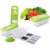 Daily-Max MAX-6076 Tagliaverdure Manuale Multifunzione 7-in-1 - Mandolina per Verdure con Lame Intercambiabili in Acciaio Inox - Con Contenitore
