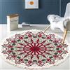 Tomifine Tappeto Lavabile con Nappe Bohémien, Rotondo da Salotto, Stampato per Ingresso, Camera da Letto, Cucina (150cm, Viola)
