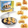 Waffle Wow! Cars & Trucks - Mini macchina per waffle - per realizzare 7 diversi veicoli, auto della polizia, camion dei pompieri, camion e pancake a forma di automobile, ferro elettrico antiaderente con guida