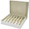 Brandani . Set 6 Forchettine Dolce Acciaio Inox Riccioli di fata Brandani 52417 con Scatola Regalo Manico Porcellana Decorata