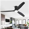 Sofucor Ventilatore da Soffitto con Luce, Legno Massello, Telecomando | 132cm, DC, 3 Temperature di Colore, Timer, 6 Velocità, Modalità Estate/Inverno per Soggiorno