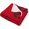 Manchester United Coperta ufficiale in pile con personaggi del FC Character World, super morbida e calda, con retro Sherpa, design della squadra di calcio, perfetta per casa, camera da letto, pigiama