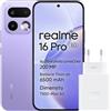 realme 16 Pro 5G Smartphone, 8GB+256GB, Display AMOLED 144Hz 6,78", Batteria 6500mAh, Fotocamera 200MP OIS, IP69K, Ricarica Rapida 45W, Doppia SIM, Next AI, Viola (Con Adattatore)