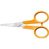 Fiskars Classic Forbici da Ricamo, Lame Curve, Per Destrimani e Mancini | Lunghezza Totale: 10 cm, Impugnatura Ergonomica Migliorata, Lama in Acciaio Inox/Manici in Plastica, Arancione, 1075059
