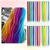 BARSDAR Extension Clip Capelli Colorati per Donne, 24 Pcs Colored Clip In Hair Extensions Colorate Rainbow Party Highlights Posticci Sintetici Estensioni da 55cm