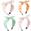 Pruadeor 4 cerchietti per capelli da donna, con nodi, per ragazze, donne, pesca, limone, arancio, anguria