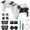 Arrocent Controller Kit Accessori per PS5 Play Station 5 con L2 R2 L1 R1 Trigger Parti di Ricambio + Thumbstick Joystick + Humb Grips + D-Pad + Cacciavite Croce + Cavo Caricatore