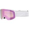 ALPINA FERNIE Q-LITE - Maschera da sci specchiata per bambini, lenti OTG contrastanti e polarizzate, ideale per chi porta gli occhiali, protezione UV 100%, white matt