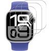 NUCNOK 3 Pezzi Pellicola Protettiva per Apple Watch Series 10 (46 mm) (Non Vetro Temperato),HD Trasparente Hydrogel Flessibile Pellicola,Sensibile al Tatto,Senza Bolle,Antigraffio