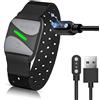 Blueshaweu Compatibile con caricabatterie da braccio per frequenza cardiaca COOSPO HW807, ricarica magnetica USB a 2 pin, compatibile con bracciale COOSPO cardiofrequenzimetro HW706/HW807/HW702 (nero)